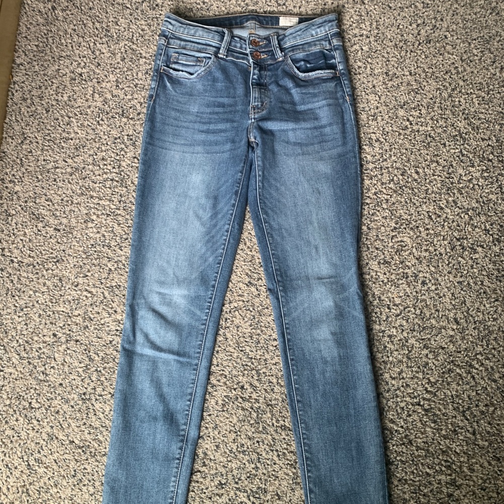AG Distressed Mid-rise Skinny Ankle Jean